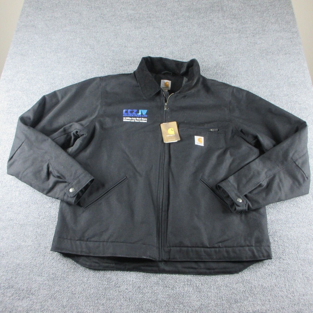 Carhartt Jacket Mens XL Black Detroit Lined Bomber Full Zip Workwear 103828 BLK